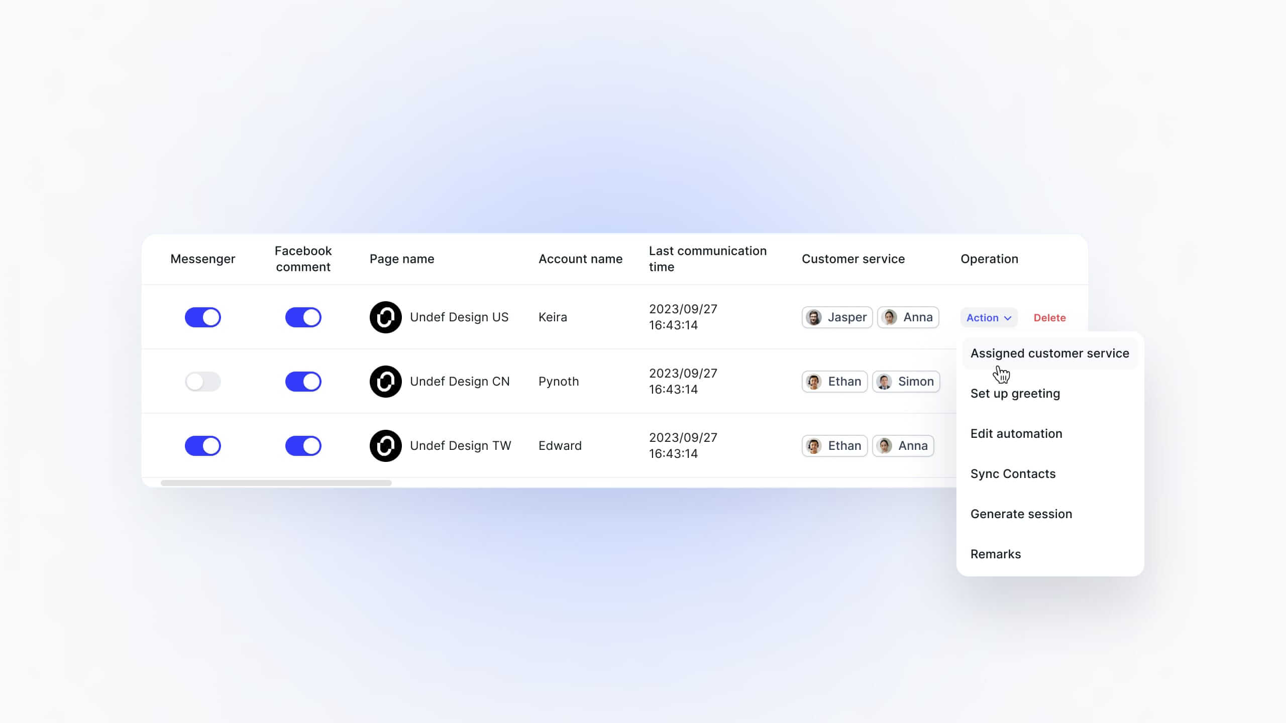 Facebook 帐户管理